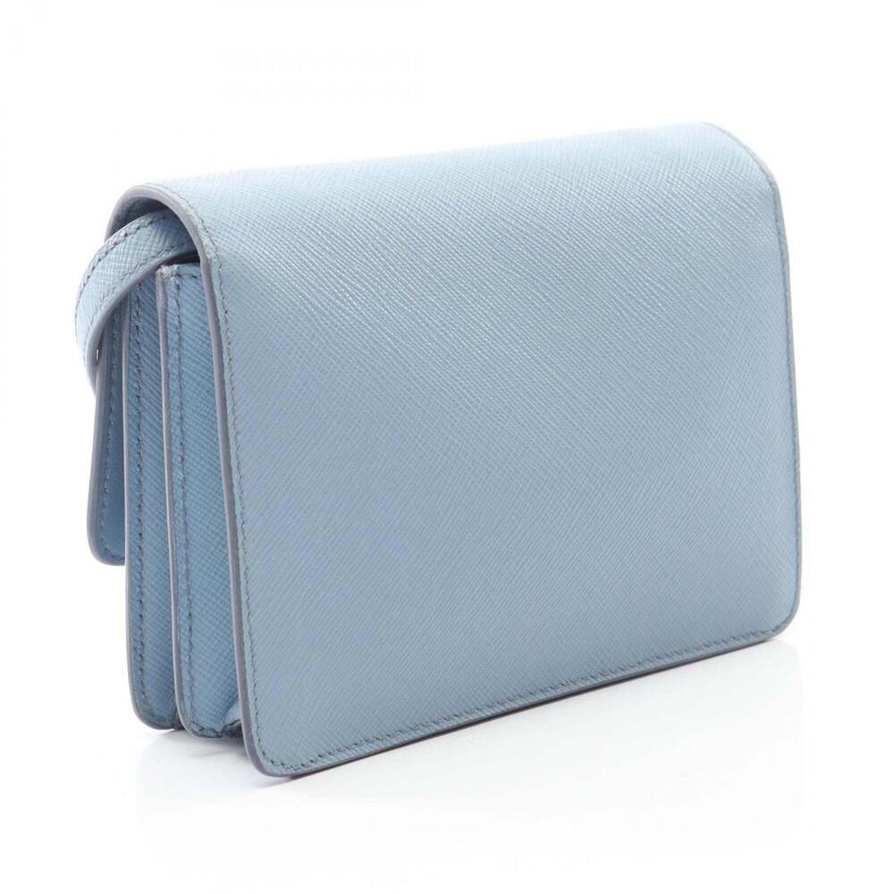 PRADA Blue Leather Saffiano Shoulder Bag - Picture 2 of 9